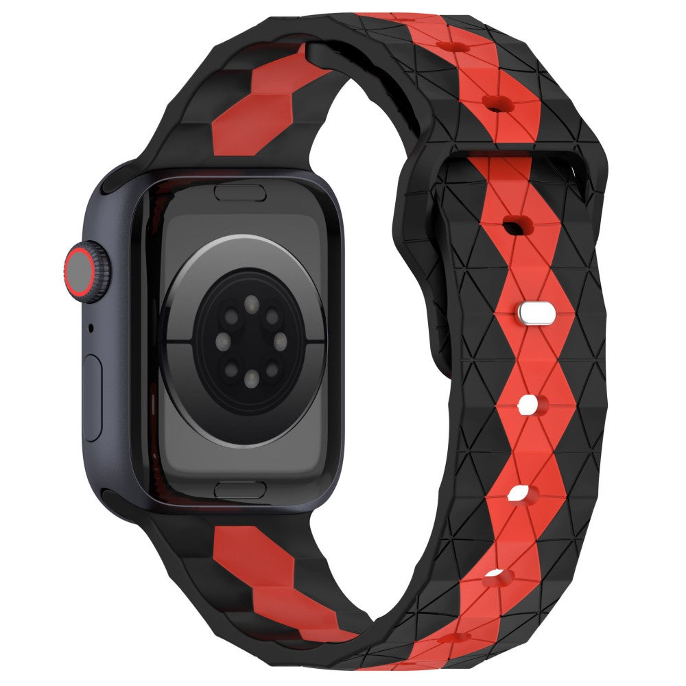 KALEBOL Football Pattern Silicone Strap Apple Watch Series 49mm - 45mm - 44mm - 42mm Watch Band - Black+Red#serie_7