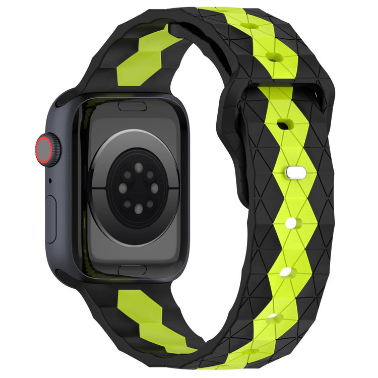 KALEBOL Football Pattern Silicone Strap Apple Watch Series 49mm - 45mm - 44mm - 42mm Watch Band - Black+Lime#serie_8
