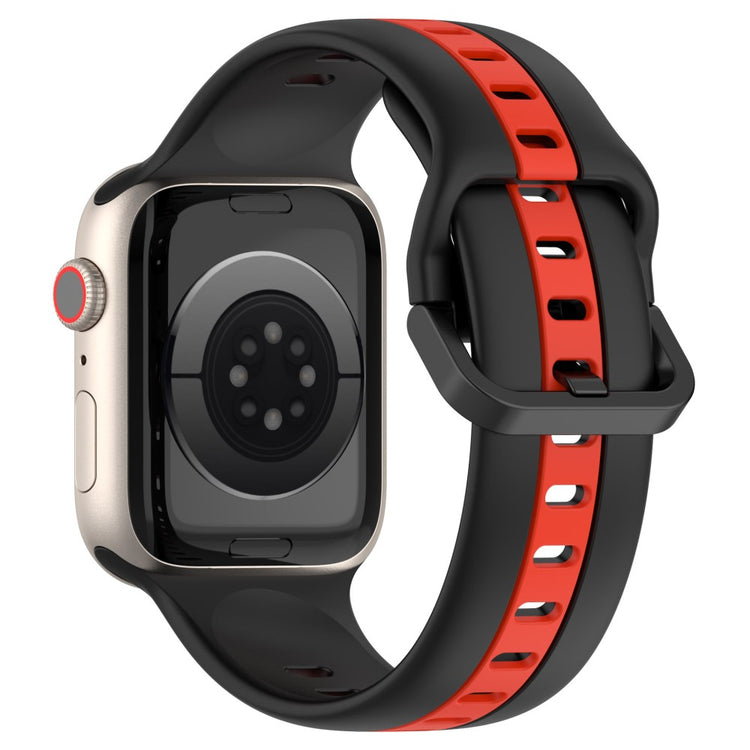 KALEBOL Dual Color Silicone Strap Apple Watch Series 49mm - 45mm - 44mm - 42mm Watch Band - Black+Red#serie_5