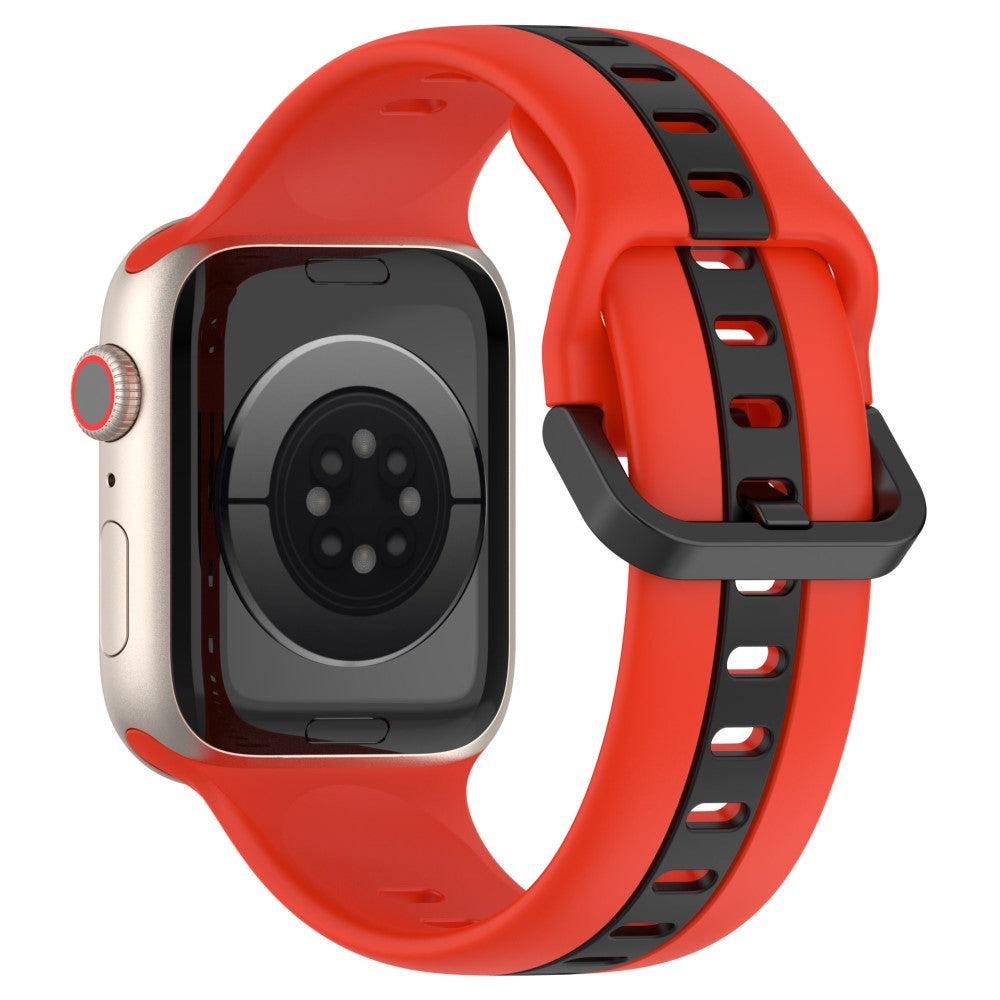 KALEBOL Dual Color Silicone Strap Apple Watch Series 49mm - 45mm - 44mm - 42mm Watch Band - Red+Black#serie_7
