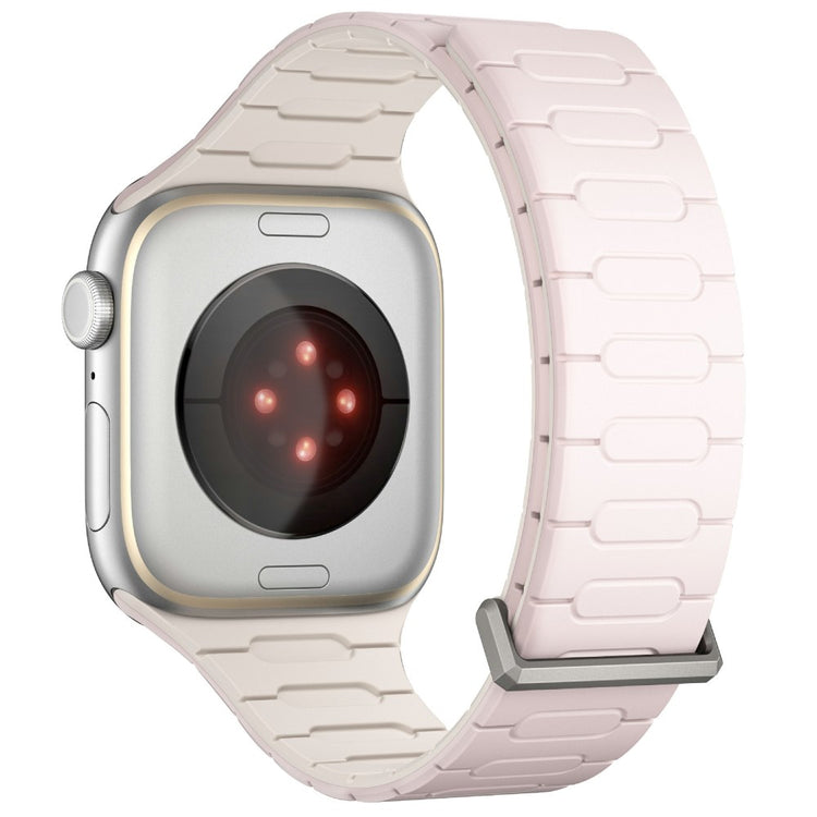 AP Magnetic Watch Band Apple Watch Series 49mm - 45mm - 44mm - 42mm Silicone Sport Strap - Light Pink+Starlight#serie_3