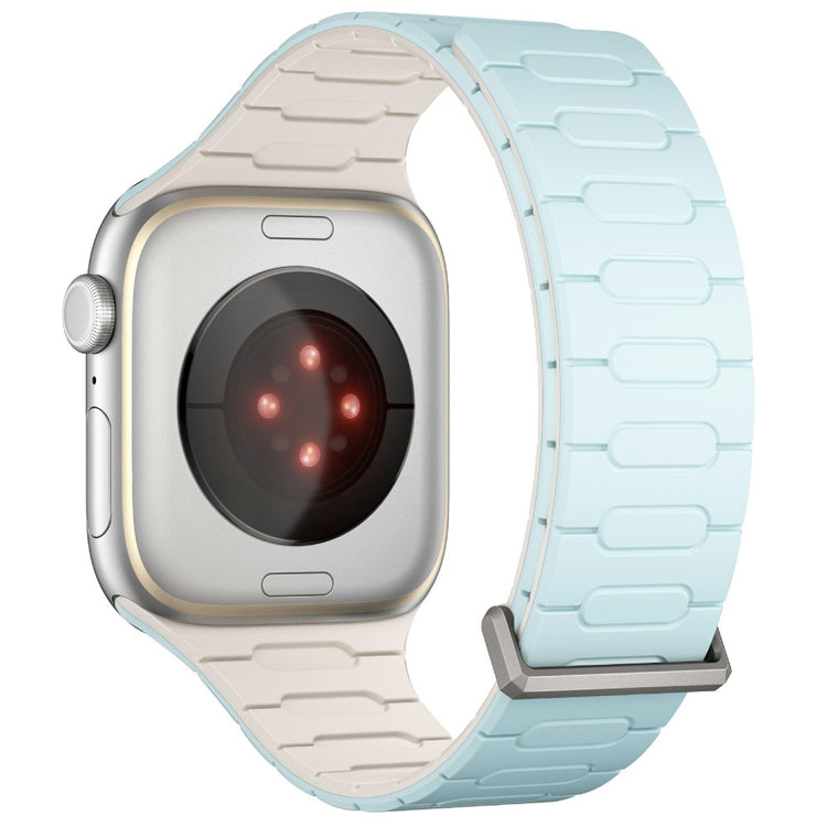 AP Magnetic Watch Band Apple Watch Series 49mm - 45mm - 44mm - 42mm Silicone Sport Strap - Baby Blue+Starlight#serie_4