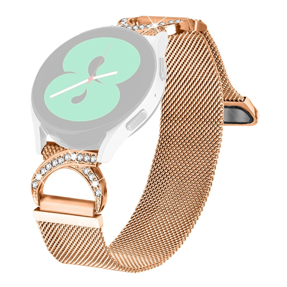 Garmin Forerunner 245 Music / Forerunner 245 Watch Band Milanese Metal Strap Rhinestone Decor - Rose Gold#serie_2