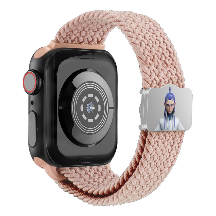Watch Strap Apple Watch Series 49mm - 45mm - 44mm - 42mm Ne Zha UV Printed Nylon Band - Deep Pink / Ao Bing#serie_1