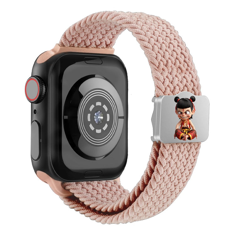 Watch Strap Apple Watch Series 49mm - 45mm - 44mm - 42mm Ne Zha UV Printed Nylon Band - Deep Pink / Ne Zha#serie_2