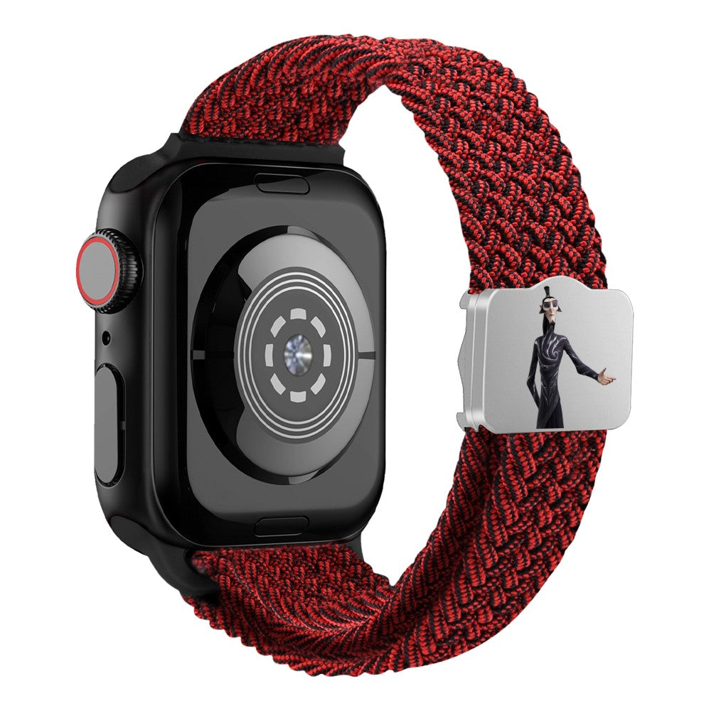 Watch Strap Apple Watch Series 49mm - 45mm - 44mm - 42mm Ne Zha UV Printed Nylon Band - Black+Red / Shen Gongbao#serie_6