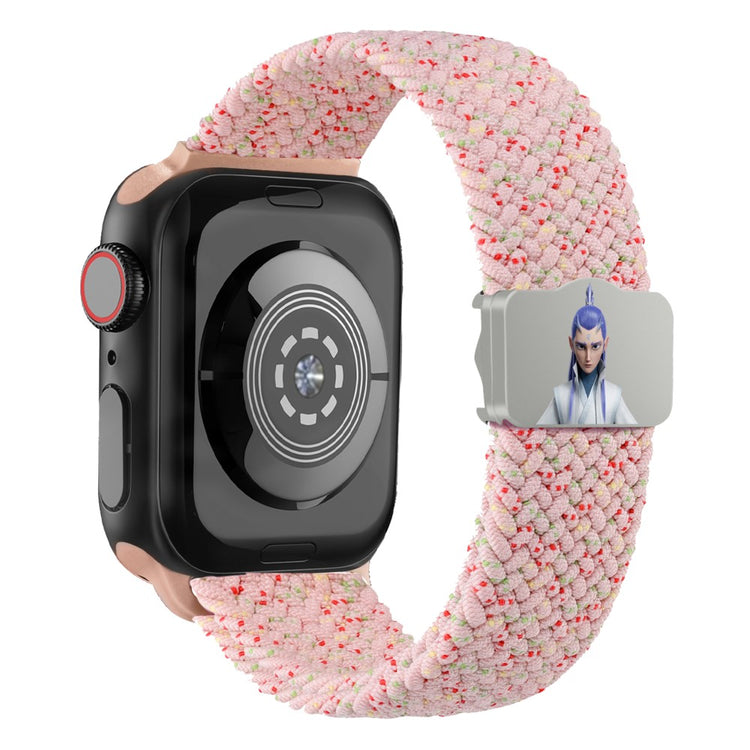 Watch Strap Apple Watch Series 49mm - 45mm - 44mm - 42mm Ne Zha UV Printed Nylon Band - Light Pink / Ao Bing#serie_10