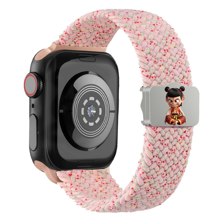 Watch Strap Apple Watch Series 49mm - 45mm - 44mm - 42mm Ne Zha UV Printed Nylon Band - Light Pink / Ne Zha#serie_11