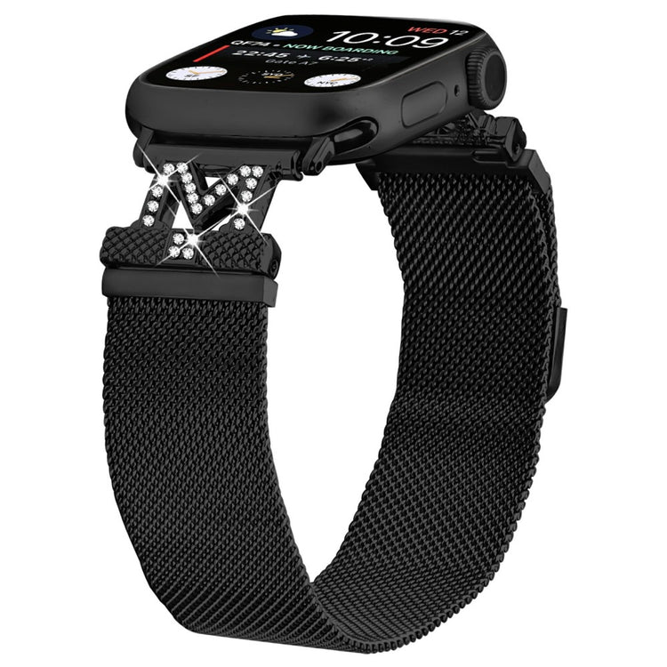 M-Type Milanese Bands Apple Watch Series 10 Ultra 9 8 7 SE 6 5 4 3 2 1 42mm 49mm 44mm 40mm Stainless Steel Metal Strap - Black#serie_1