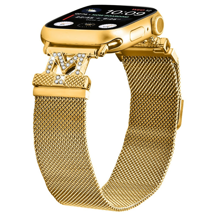 M-Type Milanese Bands Apple Watch Series 10 Ultra 9 8 7 SE 6 5 4 3 2 1 42mm 49mm 44mm 40mm Stainless Steel Metal Strap - Gold#serie_2