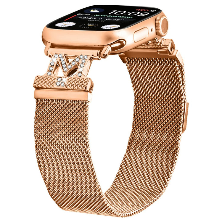 M-Type Milanese Bands Apple Watch Series 10 Ultra 9 8 7 SE 6 5 4 3 2 1 42mm 49mm 44mm 40mm Stainless Steel Metal Strap - Rose Gold#serie_3
