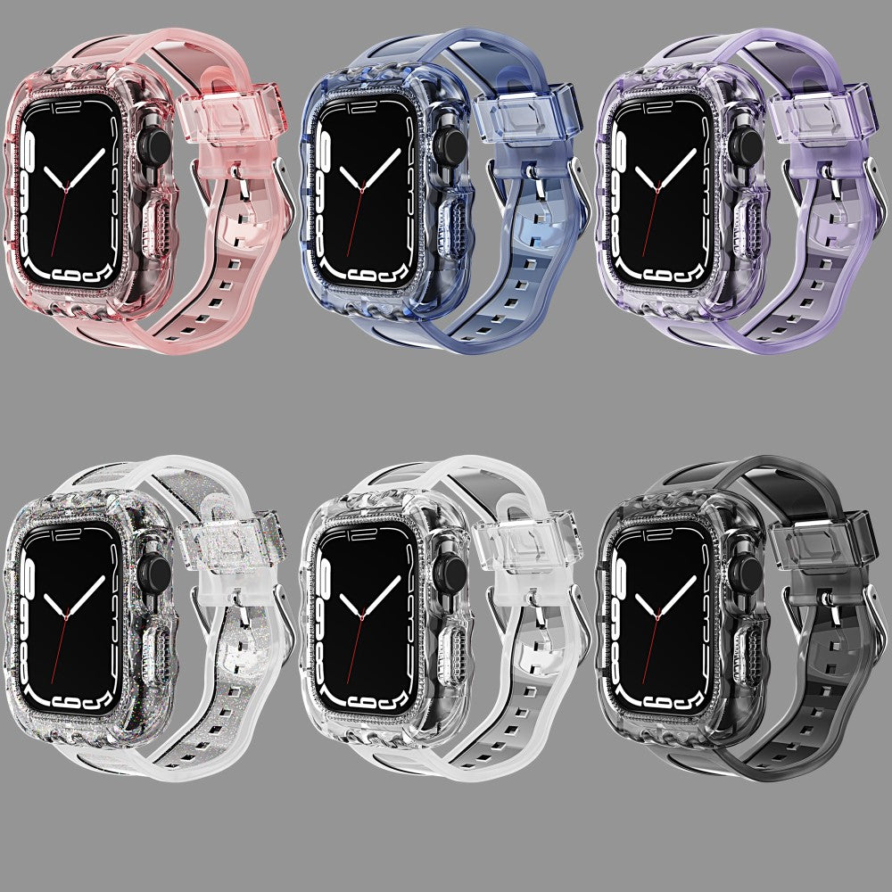 Stilren Silikone Universal Rem passer til Apple Smartwatch - Gennemsigtig#serie_2