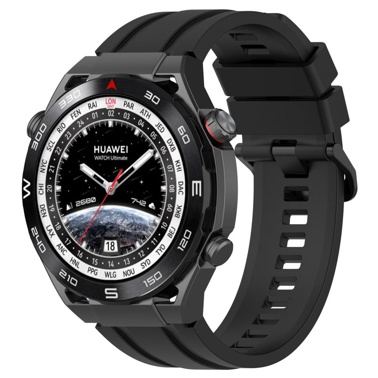 Helt Vildt Kønt Silikone Universal Rem passer til Huawei Smartwatch - Sort#serie_7