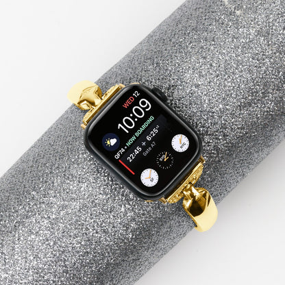 Cool Metal Og Rhinsten Universal Rem passer til Apple Smartwatch - Guld#serie_2