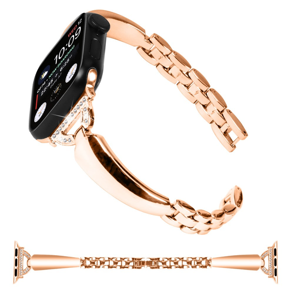 Cool Metal Og Rhinsten Universal Rem passer til Apple Smartwatch - Pink#serie_3
