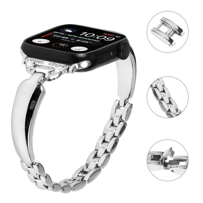 Cool Metal Og Rhinsten Universal Rem passer til Apple Smartwatch - Sølv#serie_4
