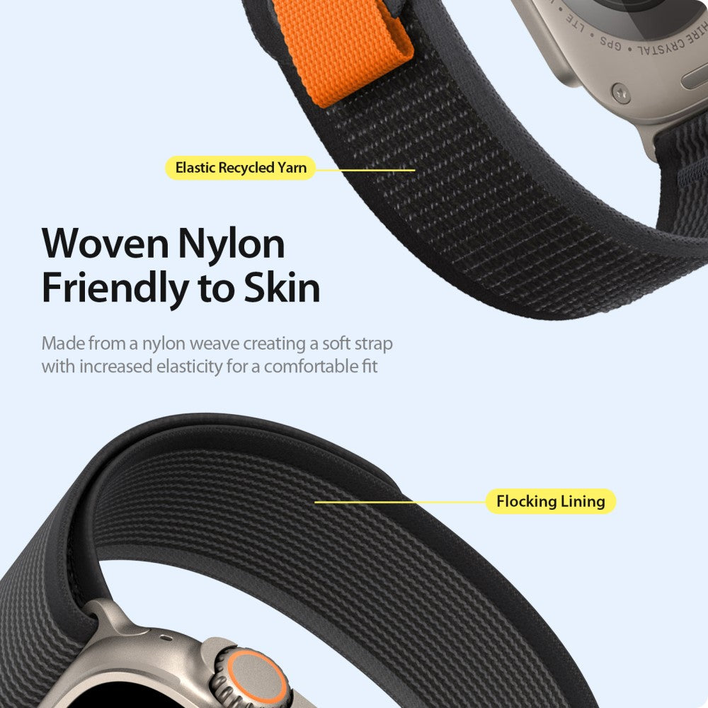 Rigtigt Sejt Metal Og Nylon Universal Rem passer til Apple Smartwatch - Sort#serie_1