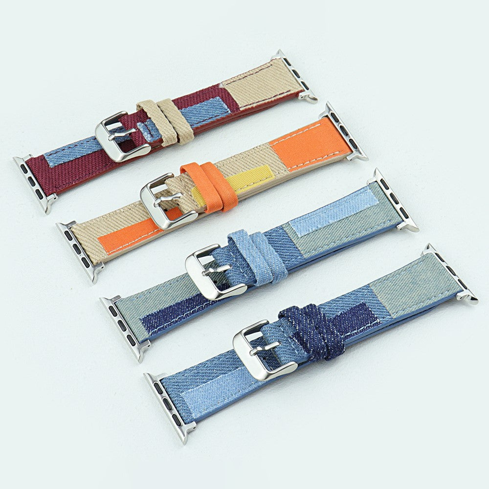 Nydelig Metal Og Nylon Universal Rem passer til Apple Smartwatch - Gul#serie_3