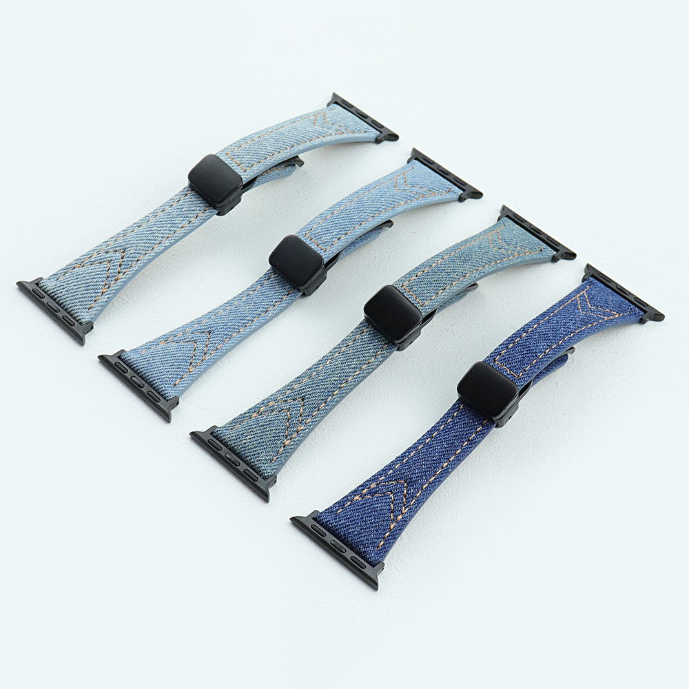 Rigtigt Cool Metal Og Nylon Universal Rem passer til Apple Smartwatch - Blå#serie_1