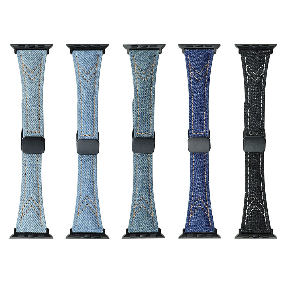 Rigtigt Cool Metal Og Nylon Universal Rem passer til Apple Smartwatch - Blå#serie_1