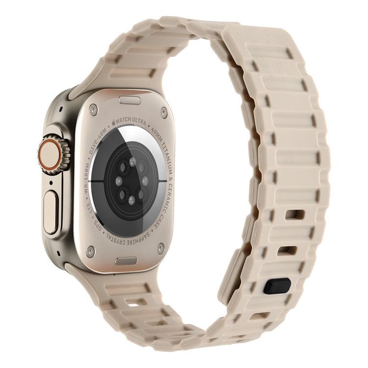 Meget Pænt Metal Og Silikone Universal Rem passer til Apple Smartwatch - Brun#serie_20