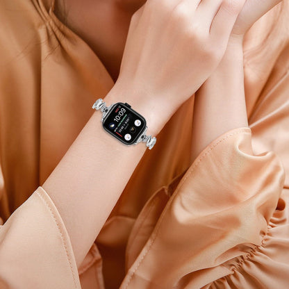 Tidsløst Metal Og Rhinsten Universal Rem passer til Apple Smartwatch - Sølv#serie_5