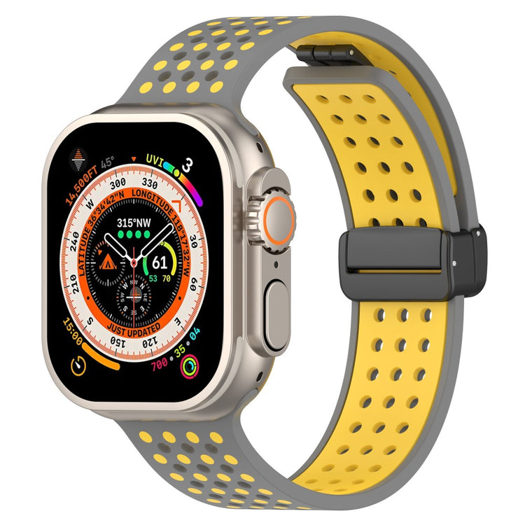 Sejt Silikone Universal Rem passer til Apple Smartwatch - Gul#serie_10