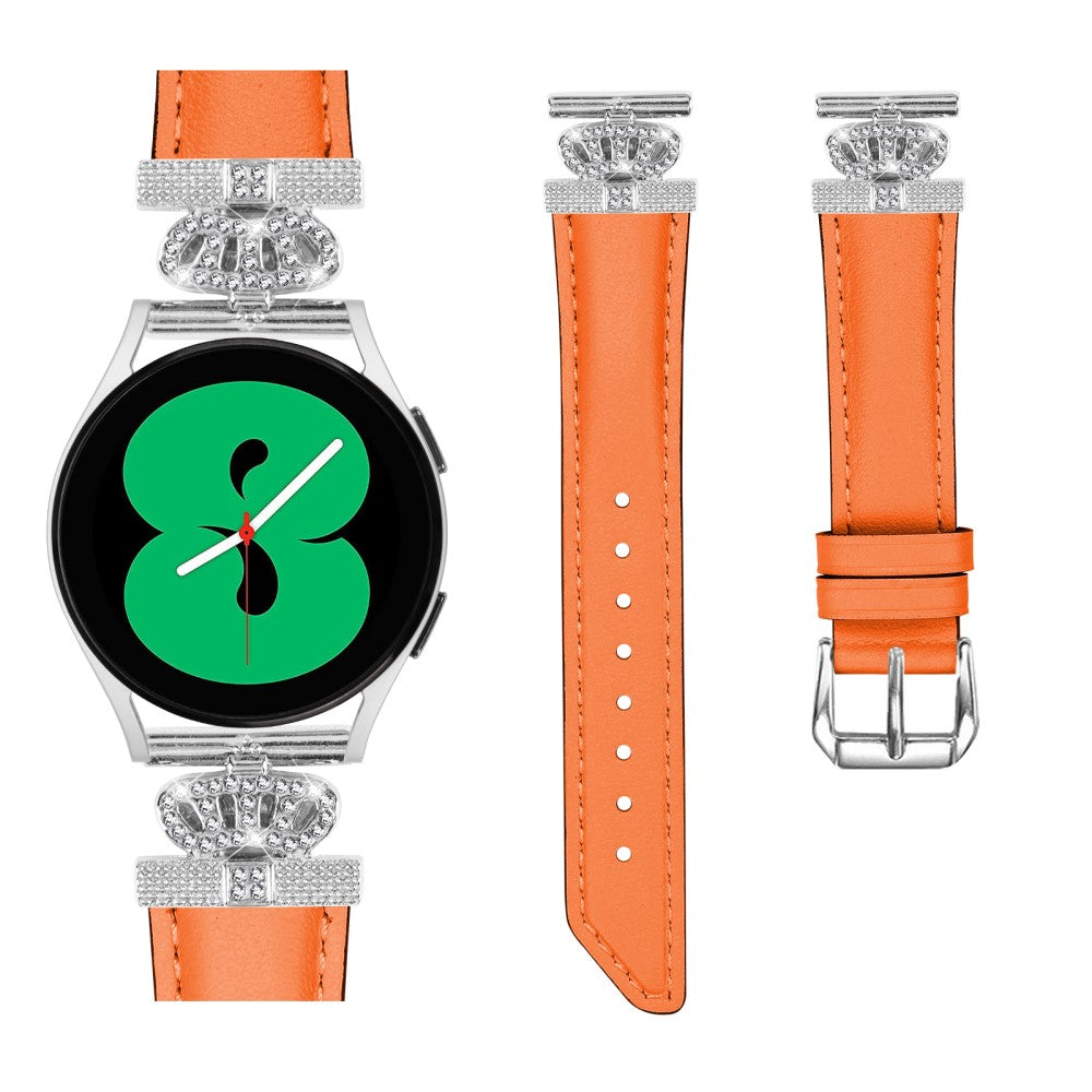 Fed Kunstlæder Og Rhinsten Universal Rem passer til Samsung Smartwatch - Orange#serie_1