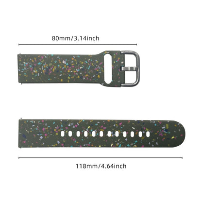 Samsung Galaxy Watch3 45mm / Huawei Watch GT Watch Band 22mm Silicone Pattern Sport Strap - Green#serie_3