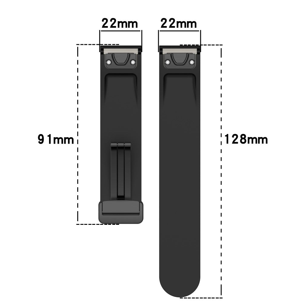 Huawei Watch GT 4 46mm / Samsung Galaxy Watch3 45mm / Garmin Venu 3 Black Buckle Watchband 22mm Magnetic Silicone Strap - Dark Blue#serie_6