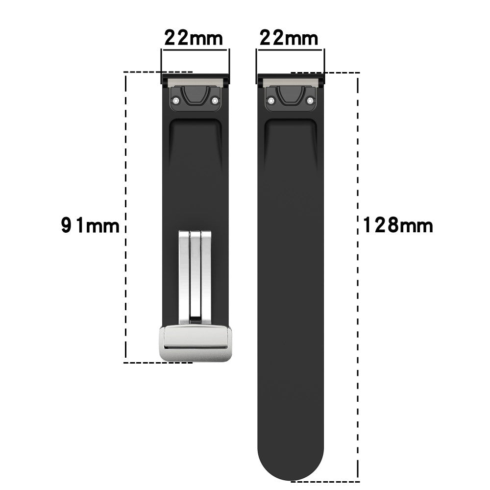 Huawei Watch GT 4 46mm / Samsung Galaxy Watch3 45mm Magnetic Silver Buckle Strap 22mm Dual Color Silicone Watch Band - Olive Green+Red#serie_6
