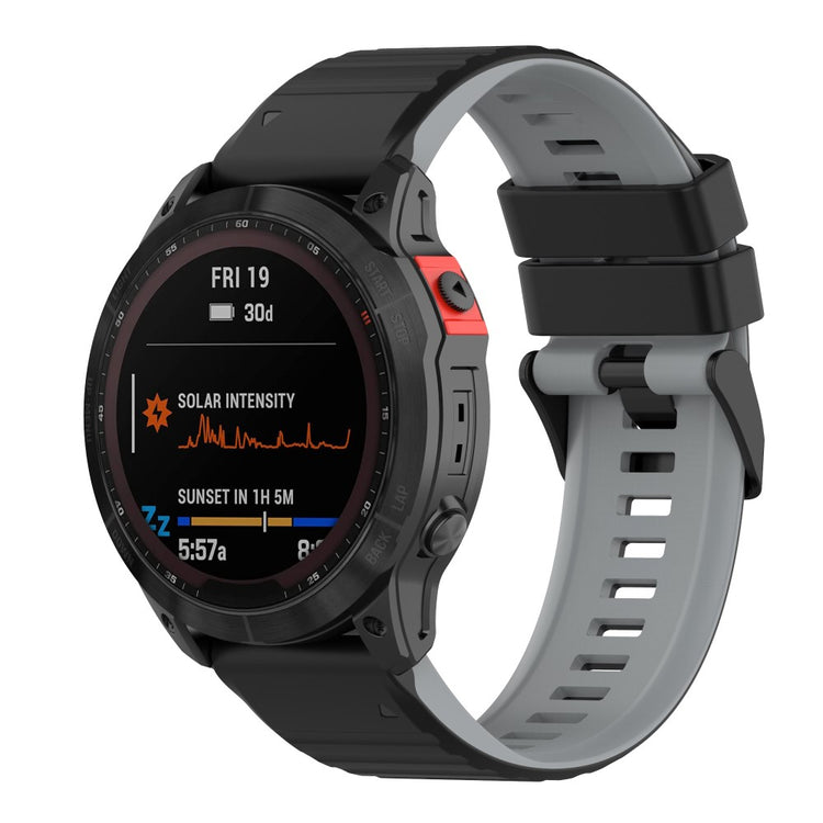 Super Skøn Silikone Universal Rem passer til Garmin Smartwatch - Sølv#serie_5