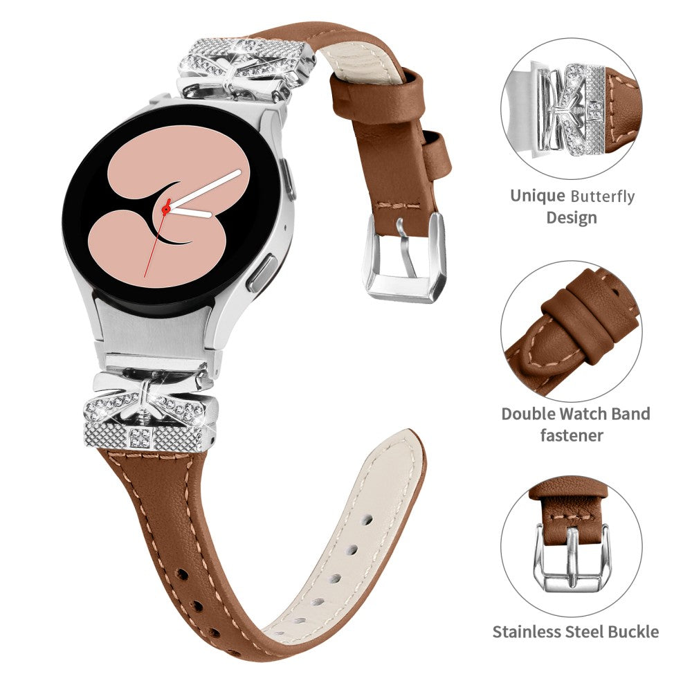 Cool Kunstlæder Universal Rem passer til Samsung Smartwatch - Brun#serie_3