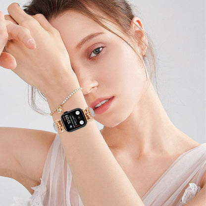 Rose Gold Buckle Watchband Apple Watch Ultra 2 / Ultra 49mm / Series 9 45mm / 8 7 45mm / 6 5 4 SE (2022) SE (2023) SE 44mm / 3 2 1 42mm - Grey#serie_5