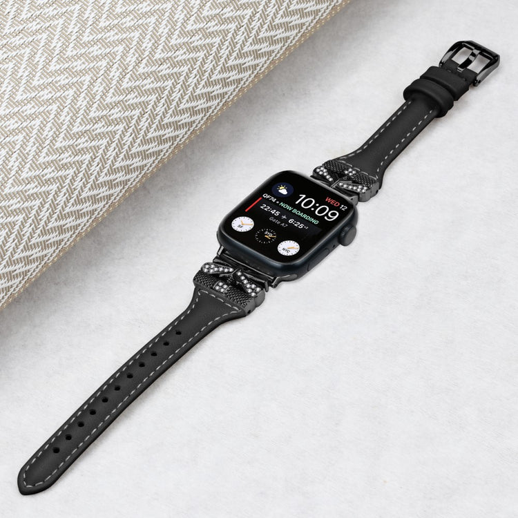 Super Fantastisk Kunstlæder Universal Rem passer til Apple Smartwatch - Sort#serie_2