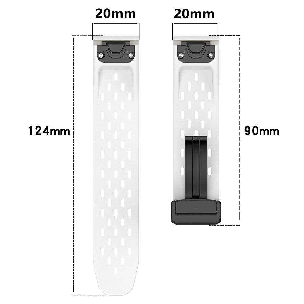 Garmin Fenix 7S / Instinct 2S / Fenix 6S / Fenix 6S Pro Breathable Strap Folding Buckle 20mm Silicone Watch Band - Purple#serie_10