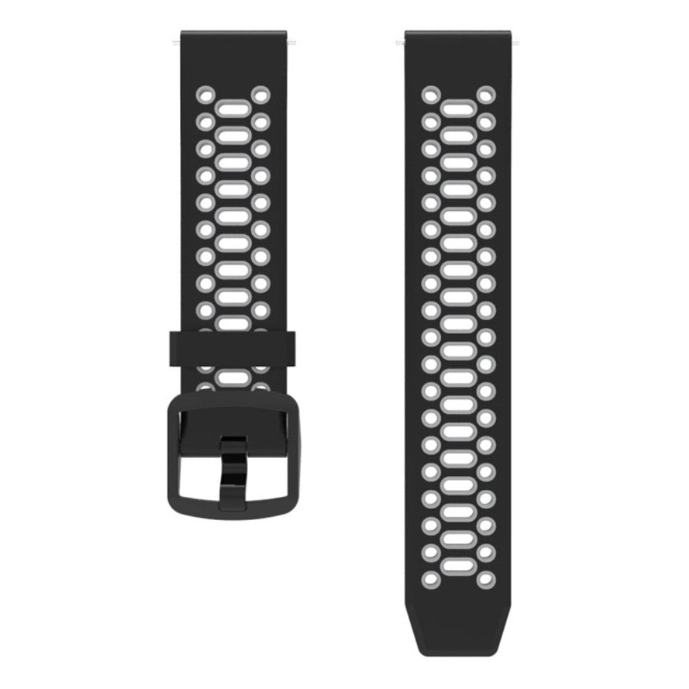 Coros Apex Pro / Samsung Gear S3 Frontier / Gear S3 Classic Breathable Silicone Strap 22mm Dual Color Watch Band - Black / Grey#serie_1