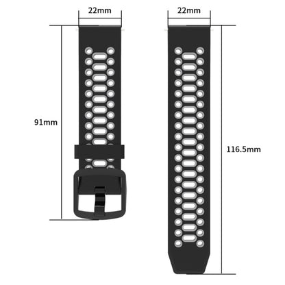 Coros Apex Pro / Samsung Gear S3 Frontier / Gear S3 Classic Breathable Silicone Strap 22mm Dual Color Watch Band - Blue / Grey#serie_7
