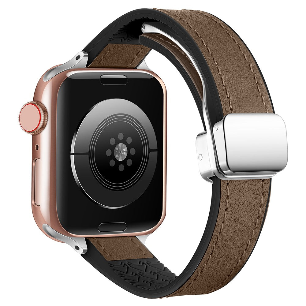 Rigtigt Nydelig Kunstlæder Universal Rem passer til Apple Smartwatch - Brun#serie_5