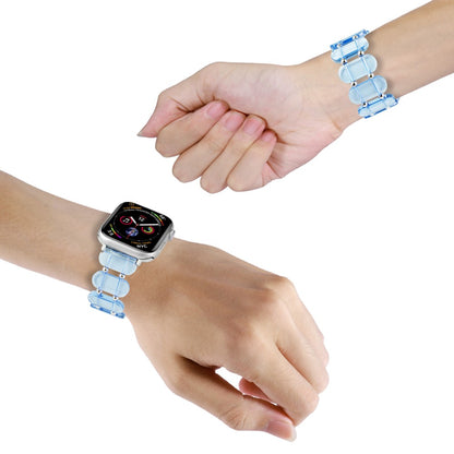 Apple Watch 49mm / 45mm / 44mm / 42mm Elastic Resin Watch Band - Transparent Blue#serie_2