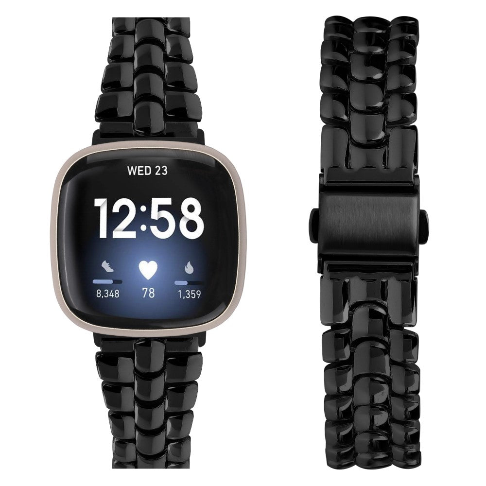 Yndigt Metal Universal Rem passer til Fitbit Versa 3 / Fitbit Sense 1 - Sort#serie_2