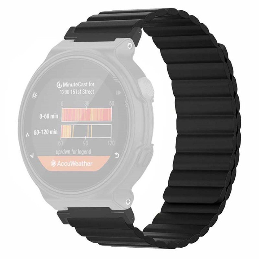 Super Sejt Silikone Universal Rem passer til Garmin Smartwatch - Sort#serie_5