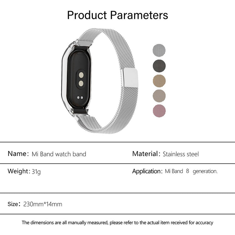 Godt Metal Rem passer til Xiaomi Smart Band 8 - Guld#serie_2