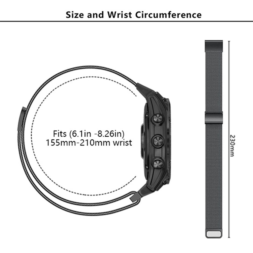 Cool Metal Universal Rem passer til Garmin Smartwatch - Sølv#serie_2