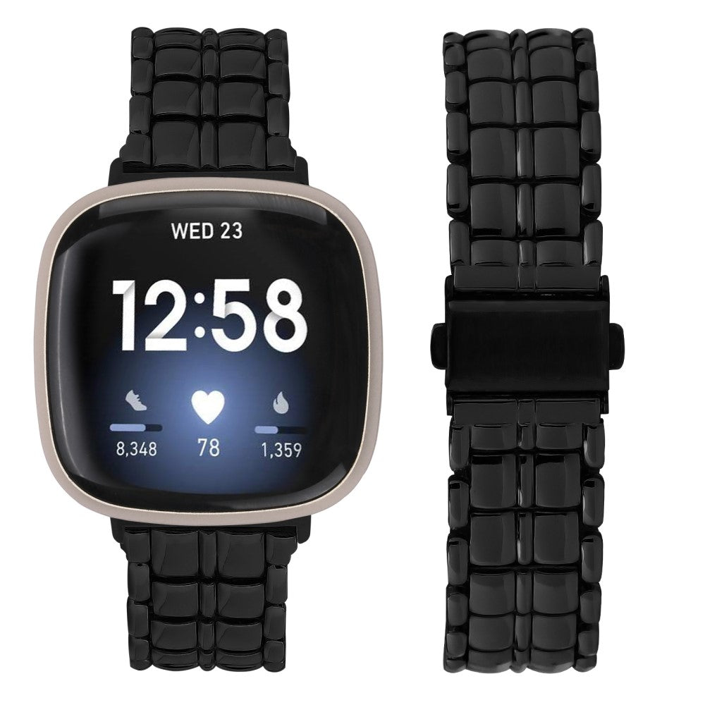 Skøn Metal Universal Rem passer til Fitbit Sense 1 / Fitbit Versa 3 - Sort#serie_1