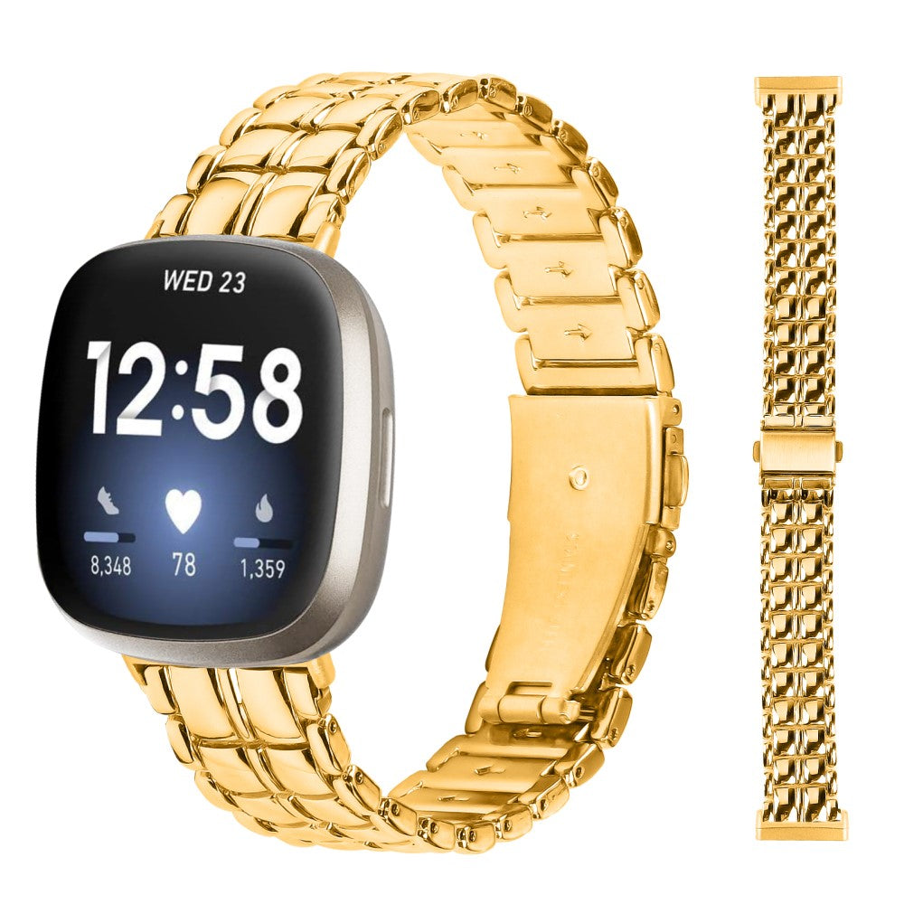 Skøn Metal Universal Rem passer til Fitbit Sense 1 / Fitbit Versa 3 - Guld#serie_2