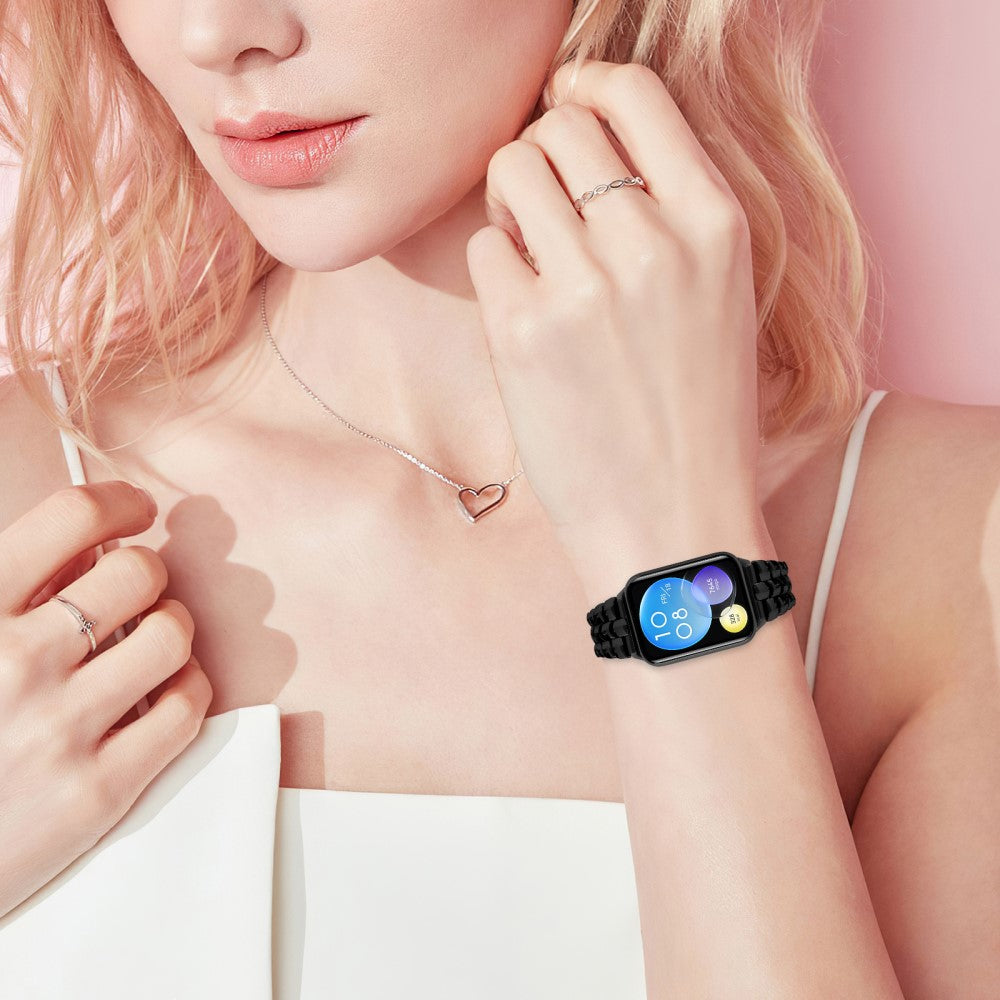 Glimrende Metal Rem passer til Xiaomi Smart Band 8 Pro - Sort#serie_2