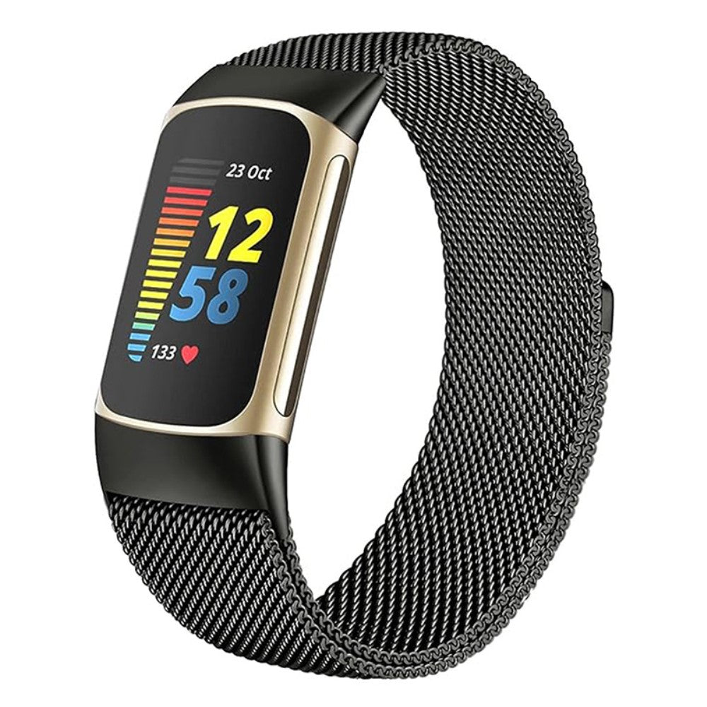 Super Nydelig Metal Rem passer til Fitbit Charge 2 - Sort#serie_4