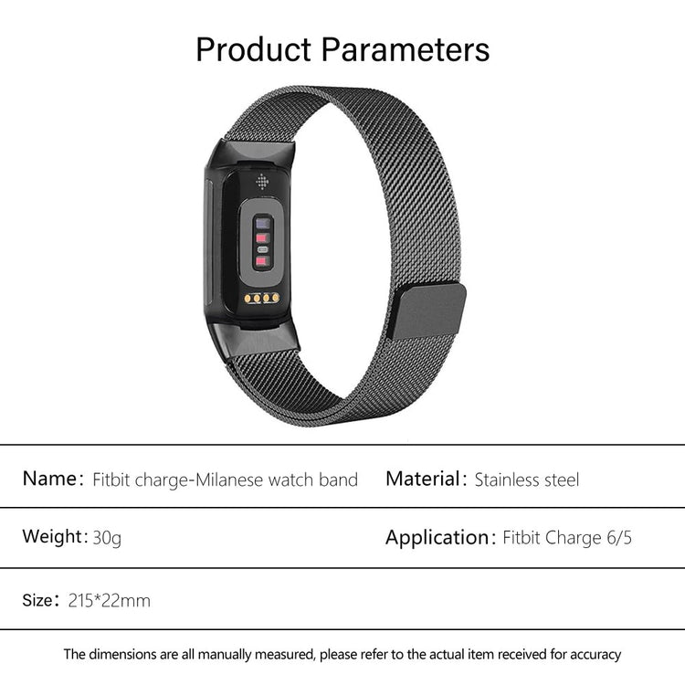 Godt Metal Universal Rem passer til Fitbit Charge 5 / Fitbit Charge 6 - Sort#serie_1