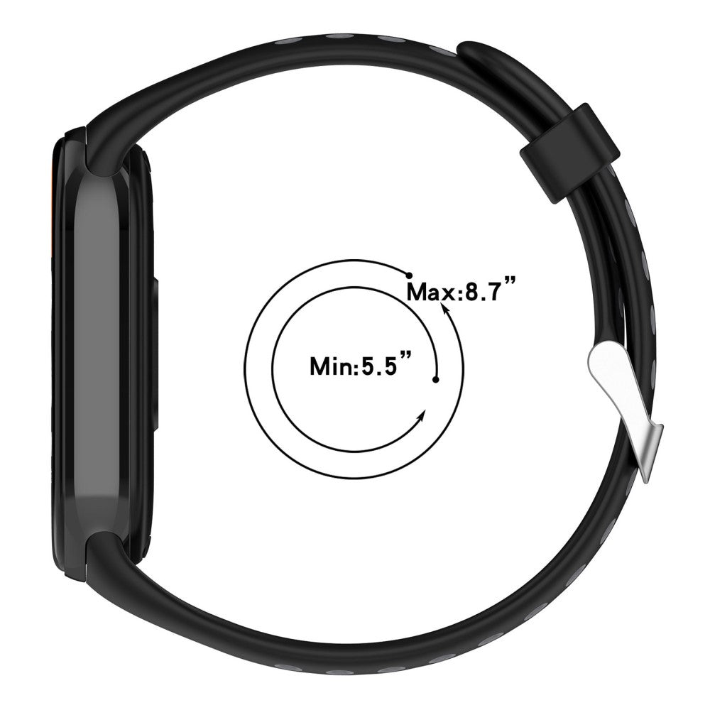 Vildt Sejt Silikone Rem passer til Xiaomi Smart Band 8 - Sort#serie_1